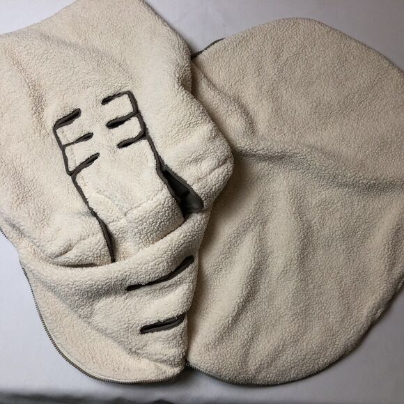 JJ Cole Urban Bundle Me Infant Carrier Car Seat Cover Brown Taupe Faux Fur Lined - Picture 4 of 12